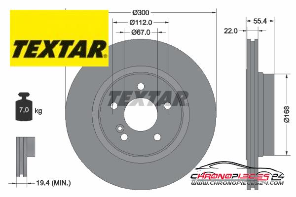 Achat de TEXTAR 92176203 Disque de frein pas chères