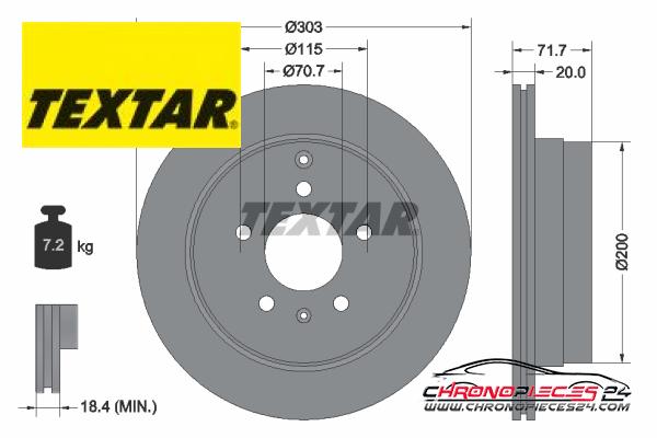 Achat de TEXTAR 92165503 Disque de frein pas chères