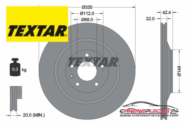 Achat de TEXTAR 92177005 Disque de frein pas chères