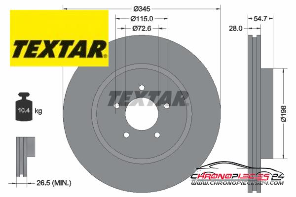 Achat de TEXTAR 92177105 Disque de frein pas chères