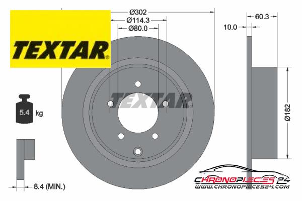 Achat de TEXTAR 92177303 Disque de frein pas chères