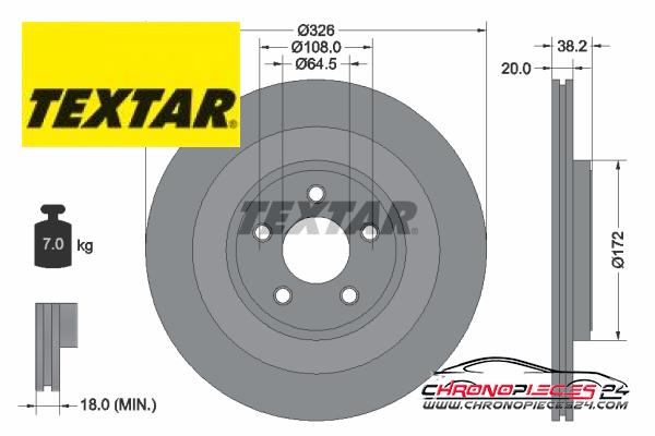 Achat de TEXTAR 92178005 Disque de frein pas chères