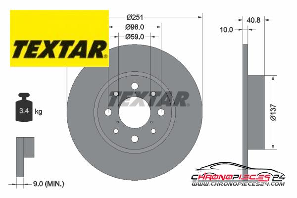 Achat de TEXTAR 92202303 Disque de frein pas chères