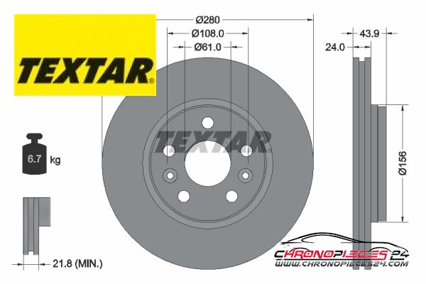 Achat de TEXTAR 92202403 Disque de frein pas chères