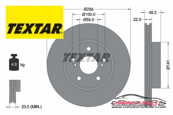 Achat de TEXTAR 92179503 Disque de frein pas chères