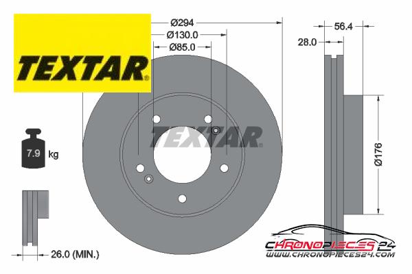 Achat de TEXTAR 92203203 Disque de frein pas chères