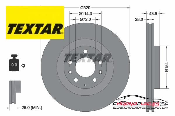 Achat de TEXTAR 92203403 Disque de frein pas chères