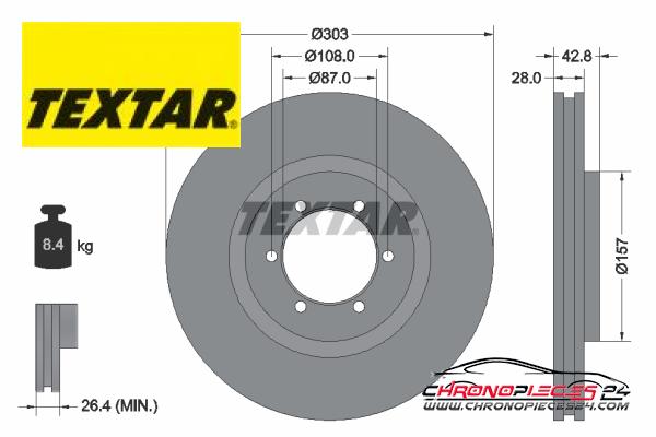 Achat de TEXTAR 92180003 Disque de frein pas chères