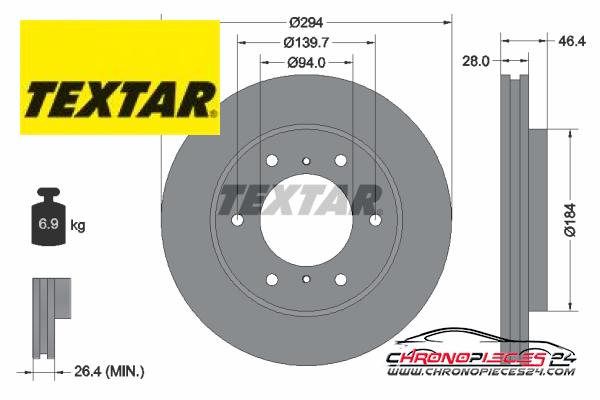 Achat de TEXTAR 92180205 Disque de frein PRO+ pas chères