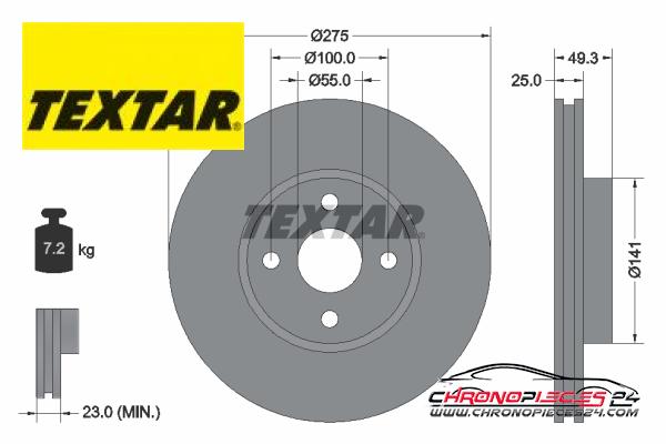 Achat de TEXTAR 92180303 Disque de frein pas chères