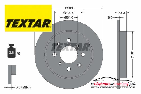 Achat de TEXTAR 92204000 Disque de frein pas chères