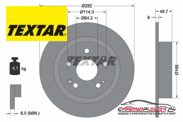 Achat de TEXTAR 92204300 Disque de frein pas chères