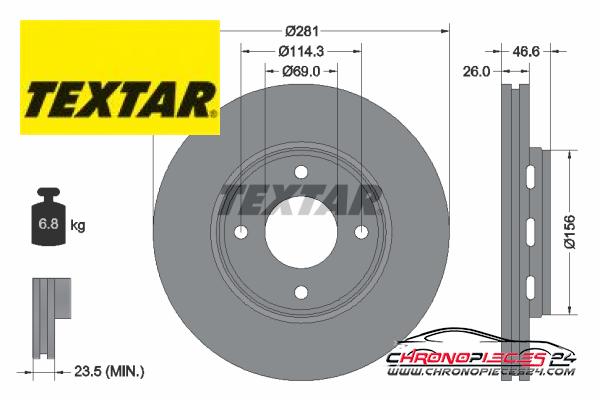 Achat de TEXTAR 92204400 Disque de frein pas chères