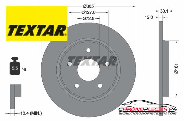 Achat de TEXTAR 92181005 Disque de frein pas chères