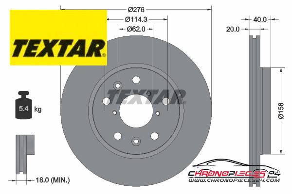 Achat de TEXTAR 92204703 Disque de frein pas chères