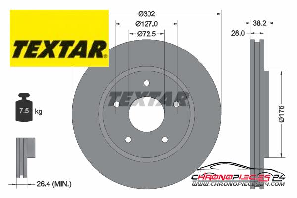 Achat de TEXTAR 92181503 Disque de frein pas chères