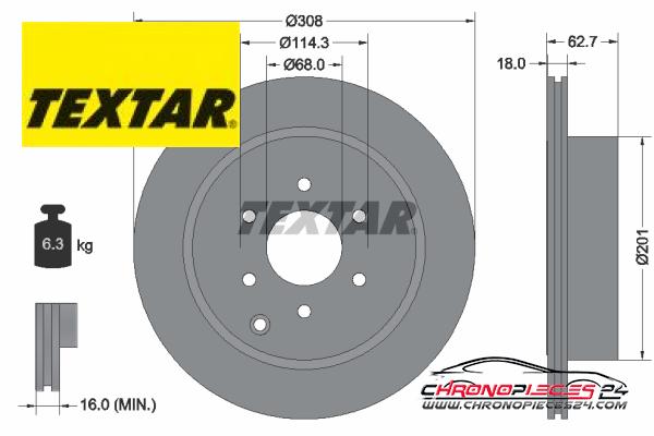 Achat de TEXTAR 92181603 Disque de frein pas chères