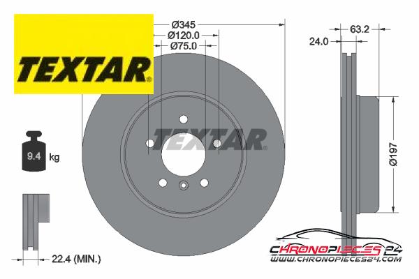 Achat de TEXTAR 92182525 Disque de frein pas chères