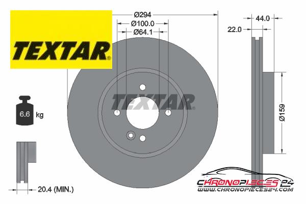 Achat de TEXTAR 92183505 Disque de frein pas chères