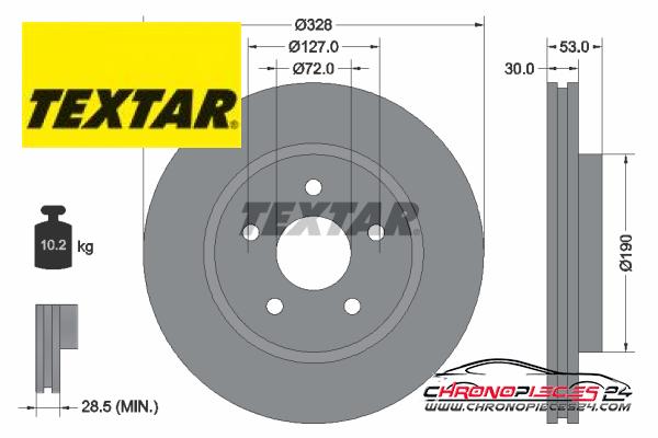 Achat de TEXTAR 92184505 Disque de frein pas chères