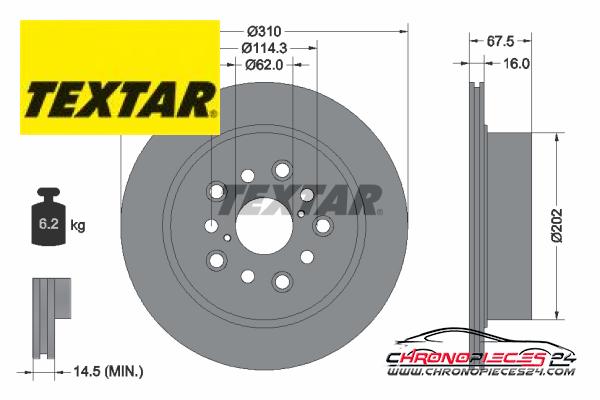 Achat de TEXTAR 92185703 Disque de frein pas chères