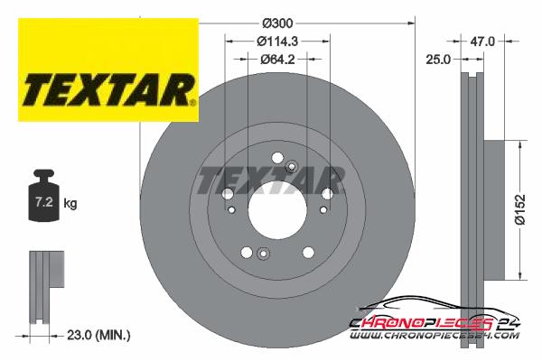 Achat de TEXTAR 92186503 Disque de frein pas chères