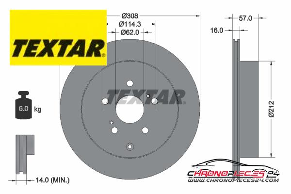 Achat de TEXTAR 92222200 Disque de frein pas chères