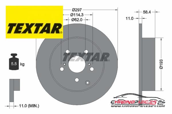 Achat de TEXTAR 92222500 Disque de frein pas chères