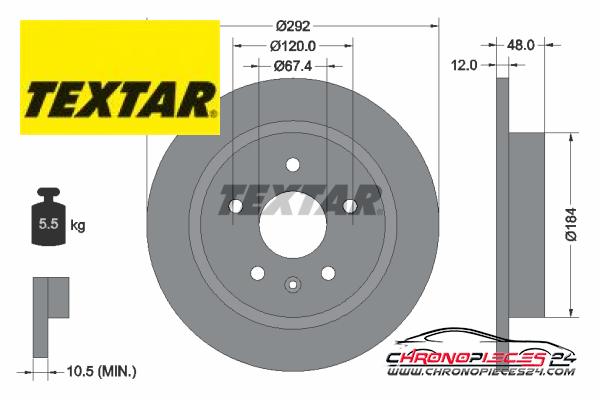 Achat de TEXTAR 92222903 Disque de frein pas chères