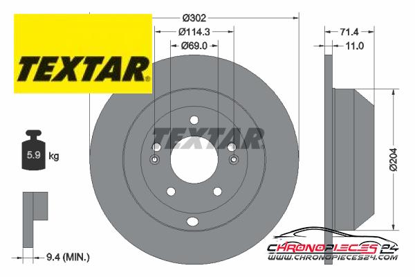 Achat de TEXTAR 92223403 Disque de frein pas chères