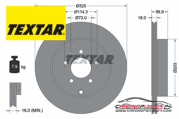 Achat de TEXTAR 92223603 Disque de frein pas chères