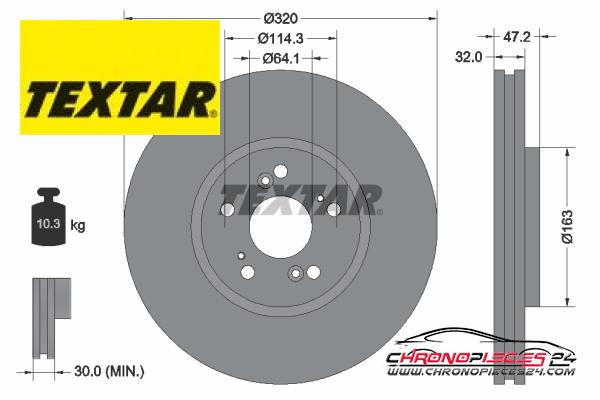 Achat de TEXTAR 92194900 Disque de frein pas chères