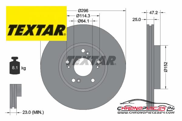 Achat de TEXTAR 92195000 Disque de frein pas chères