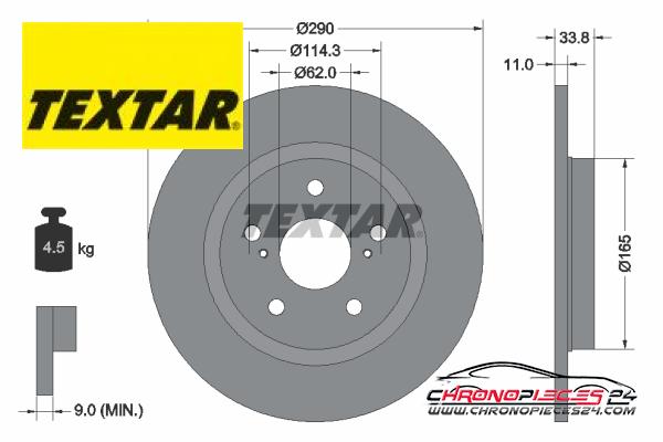 Achat de TEXTAR 92195200 Disque de frein pas chères