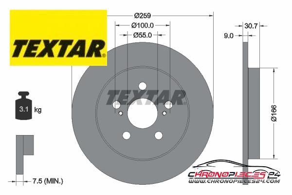 Achat de TEXTAR 92224003 Disque de frein pas chères