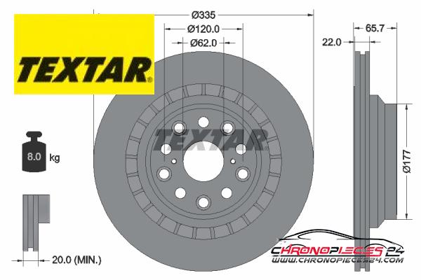 Achat de TEXTAR 92224503 Disque de frein pas chères