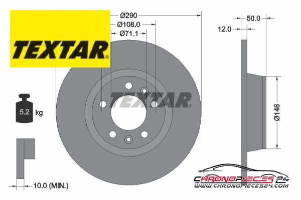 Achat de TEXTAR 92195803 Disque de frein pas chères