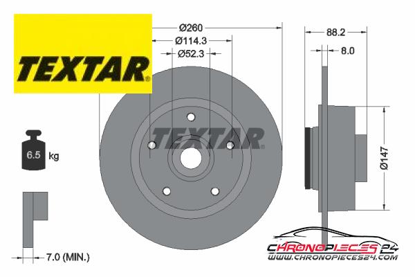 Achat de TEXTAR 92195903 Disque de frein pas chères