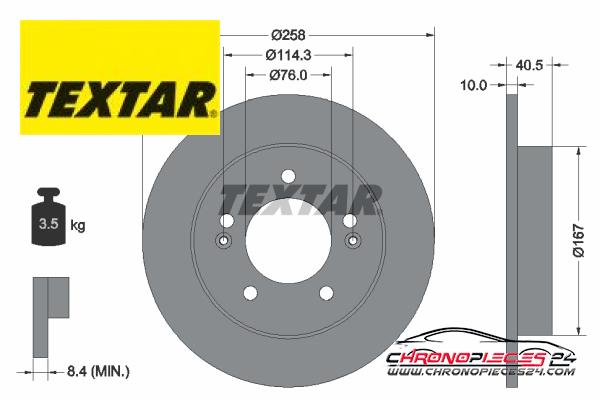 Achat de TEXTAR 92226103 Disque de frein pas chères