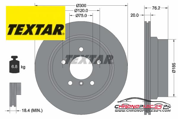 Achat de TEXTAR 92227103 Disque de frein pas chères