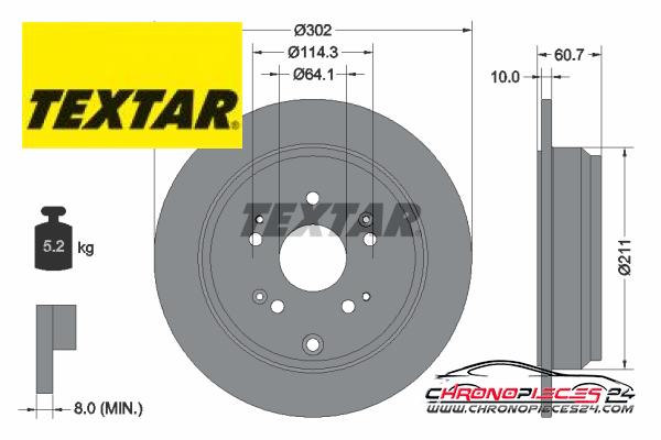 Achat de TEXTAR 92227203 Disque de frein pas chères