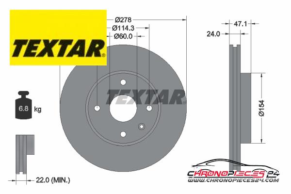 Achat de TEXTAR 92227303 Disque de frein pas chères