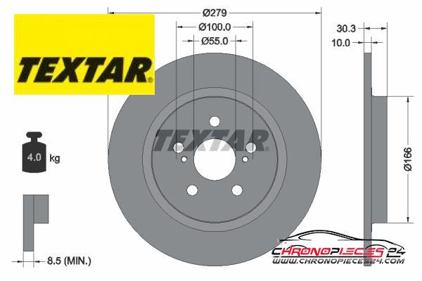 Achat de TEXTAR 92228303 Disque de frein pas chères