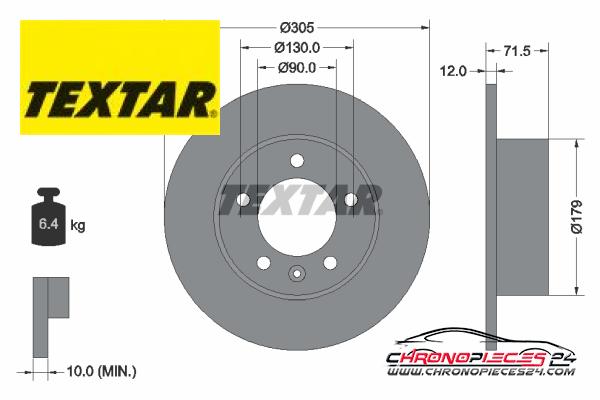 Achat de TEXTAR 92228700 Disque de frein pas chères