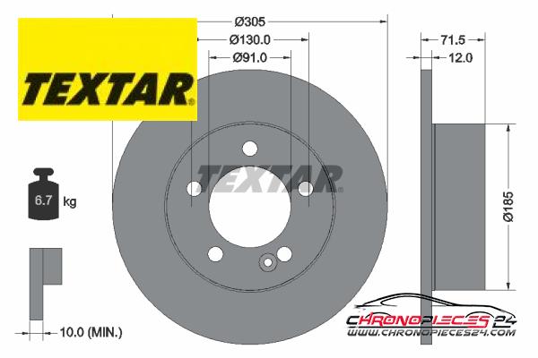 Achat de TEXTAR 92228800 Disque de frein pas chères