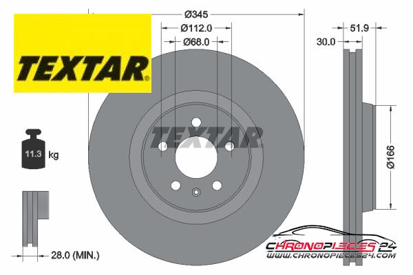 Achat de TEXTAR 92229205 Disque de frein pas chères