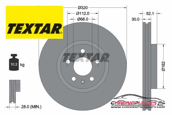 Achat de TEXTAR 92229303 Disque de frein pas chères