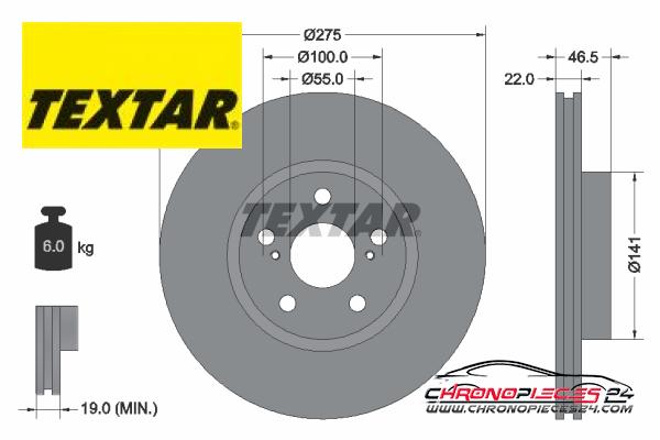 Achat de TEXTAR 92199300 Disque de frein pas chères