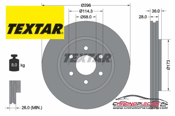 Achat de TEXTAR 92199603 Disque de frein pas chères