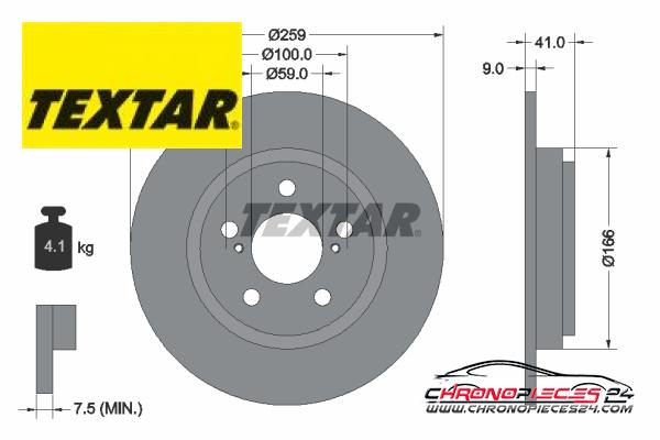 Achat de TEXTAR 92199800 Disque de frein pas chères